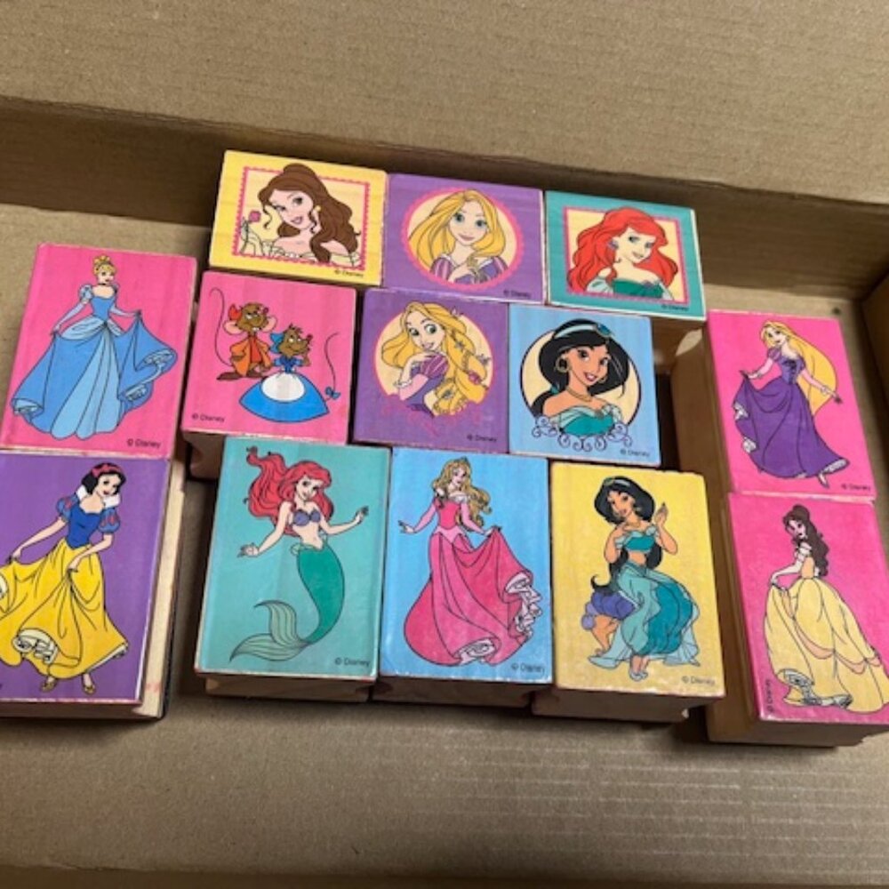 Lot of 13 Disney Princesses Disney Characters Mounted Rubber Stamps